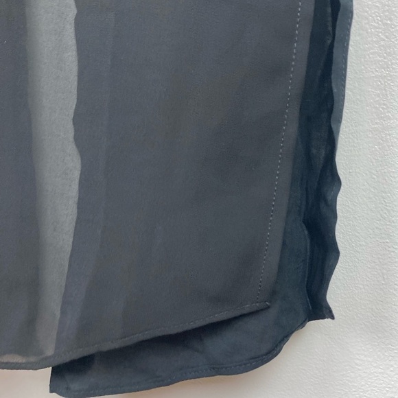 BCBGeneration Longline Sheer Button Up Top Cover-Up Tunic in Black - Picture 9 of 12